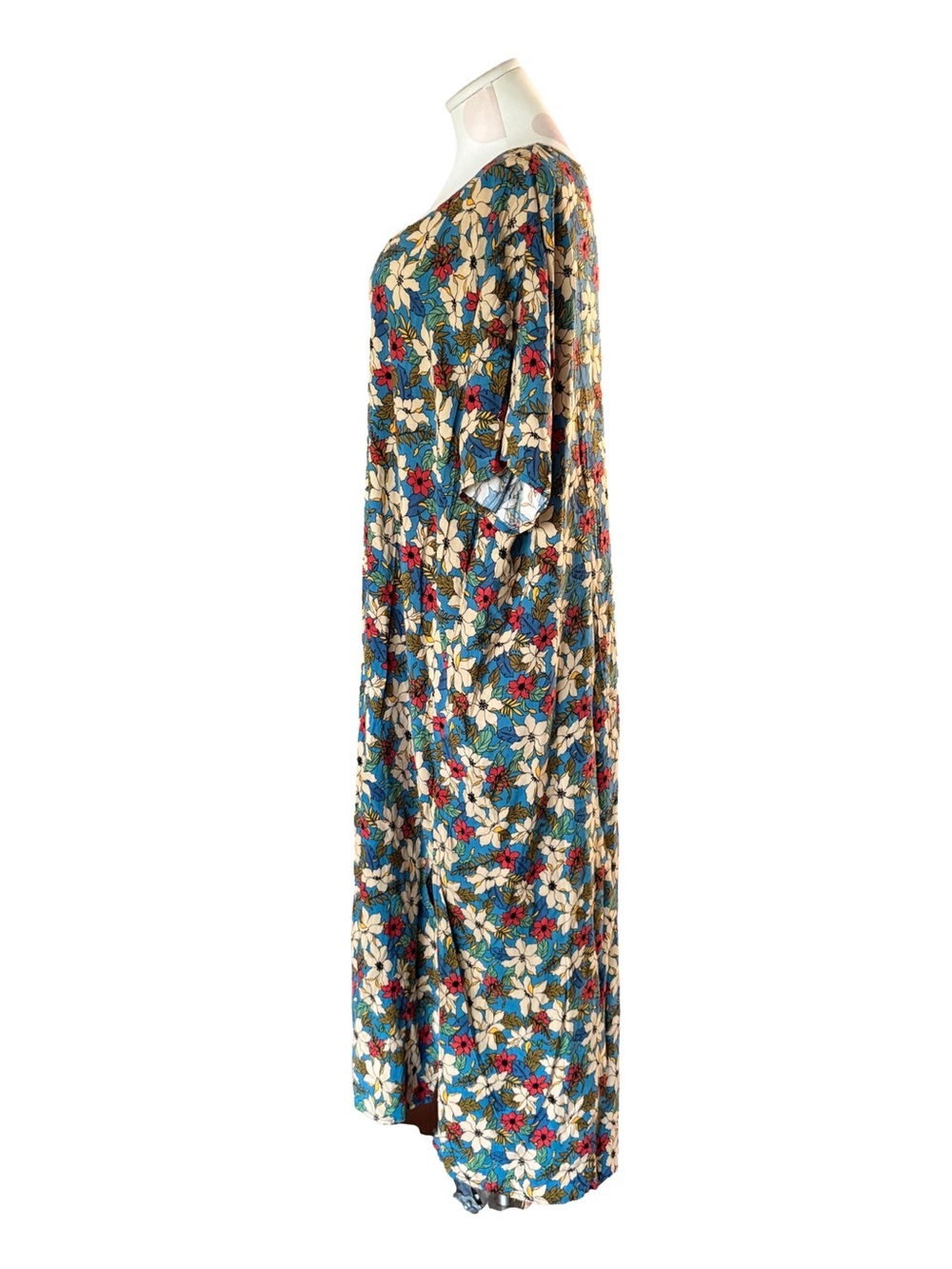 NWT Natural Life Claire Floral Maxi Dress Blue Cream Boho Cottagecore Large - Picture 5 of 10